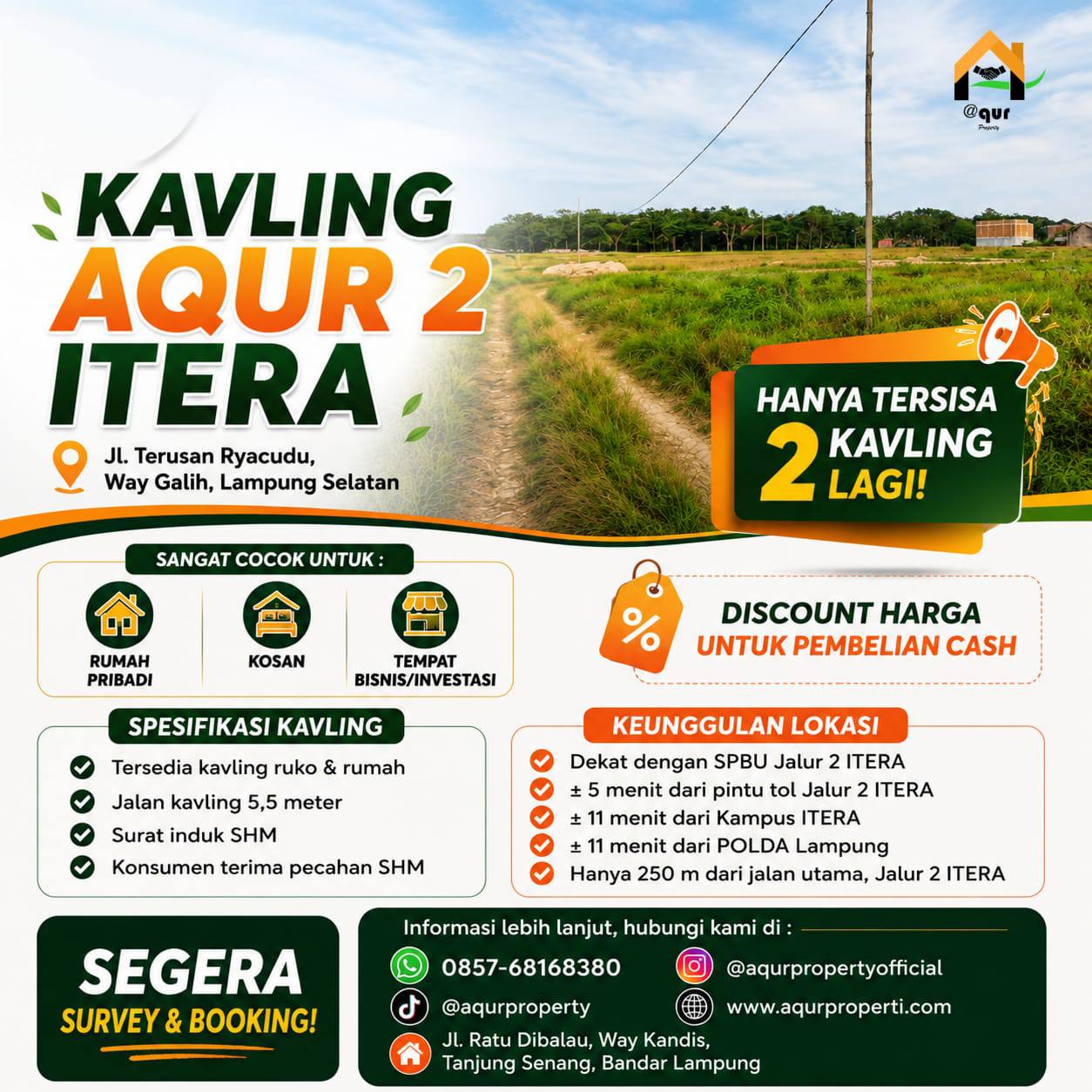 Flyer Promosi Kavling Aqur 2 Itera