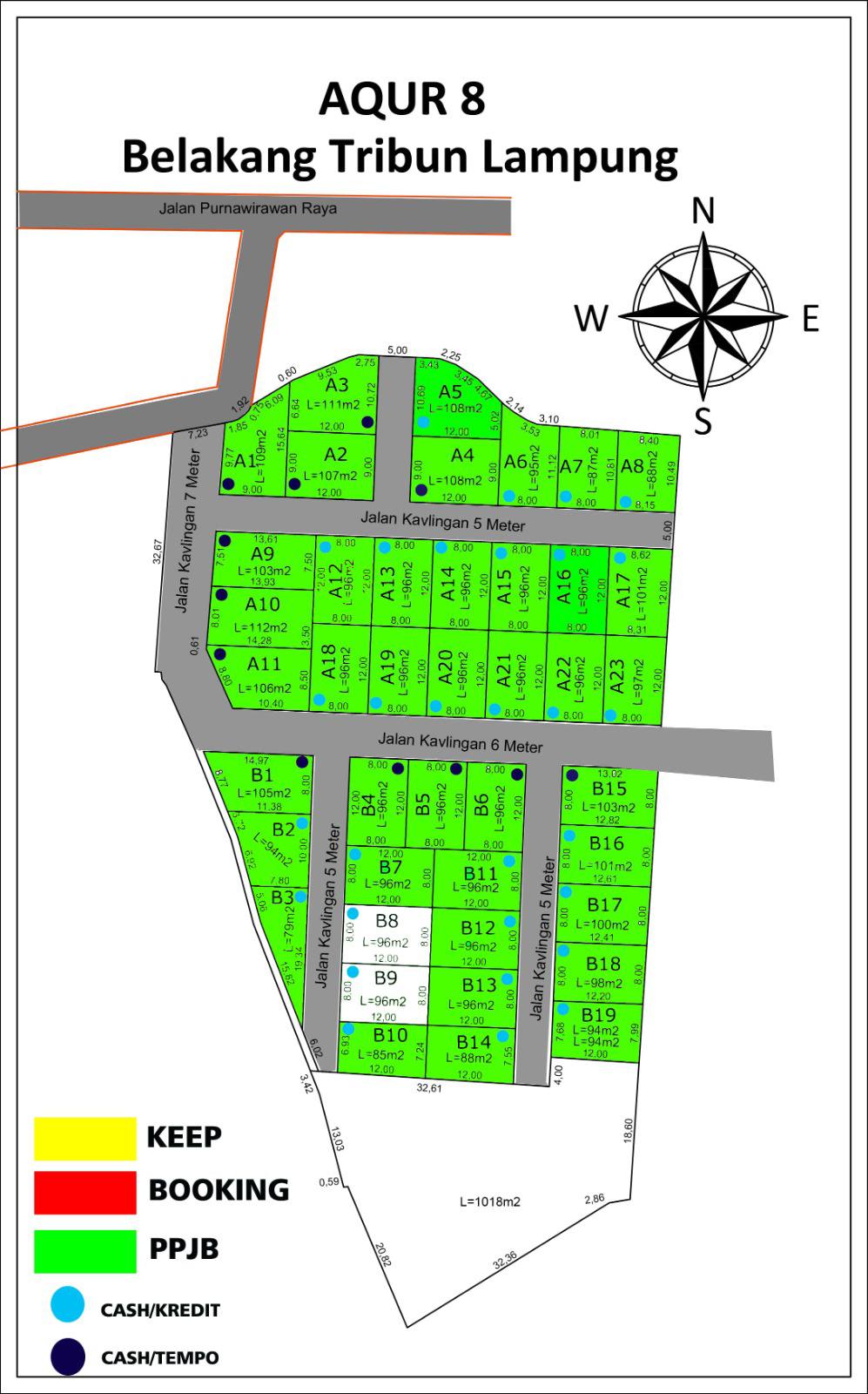Site Plan Kavling Aqur 8 Gunung Terang